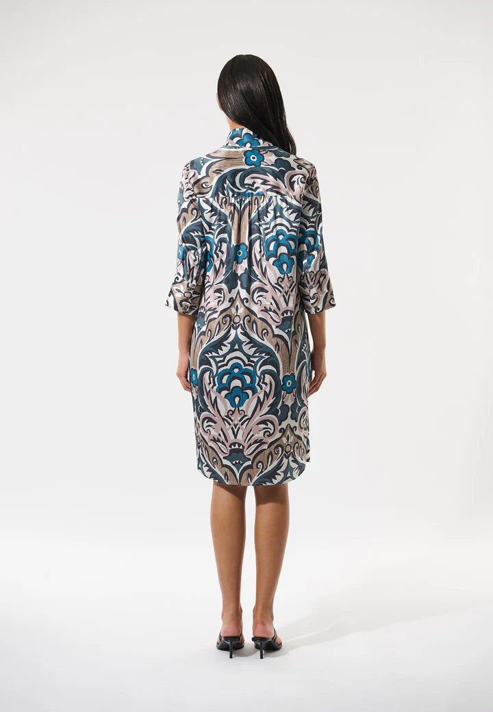 Dea Kudibal Stretch Silk Kamille Shirt Dress - Artistic Blush