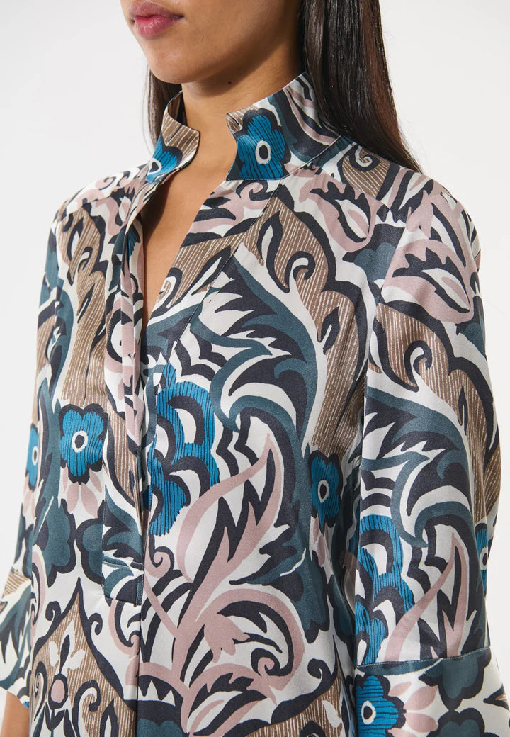 Dea Kudibal Stretch Silk Kamille Shirt Dress - Artistic Blush