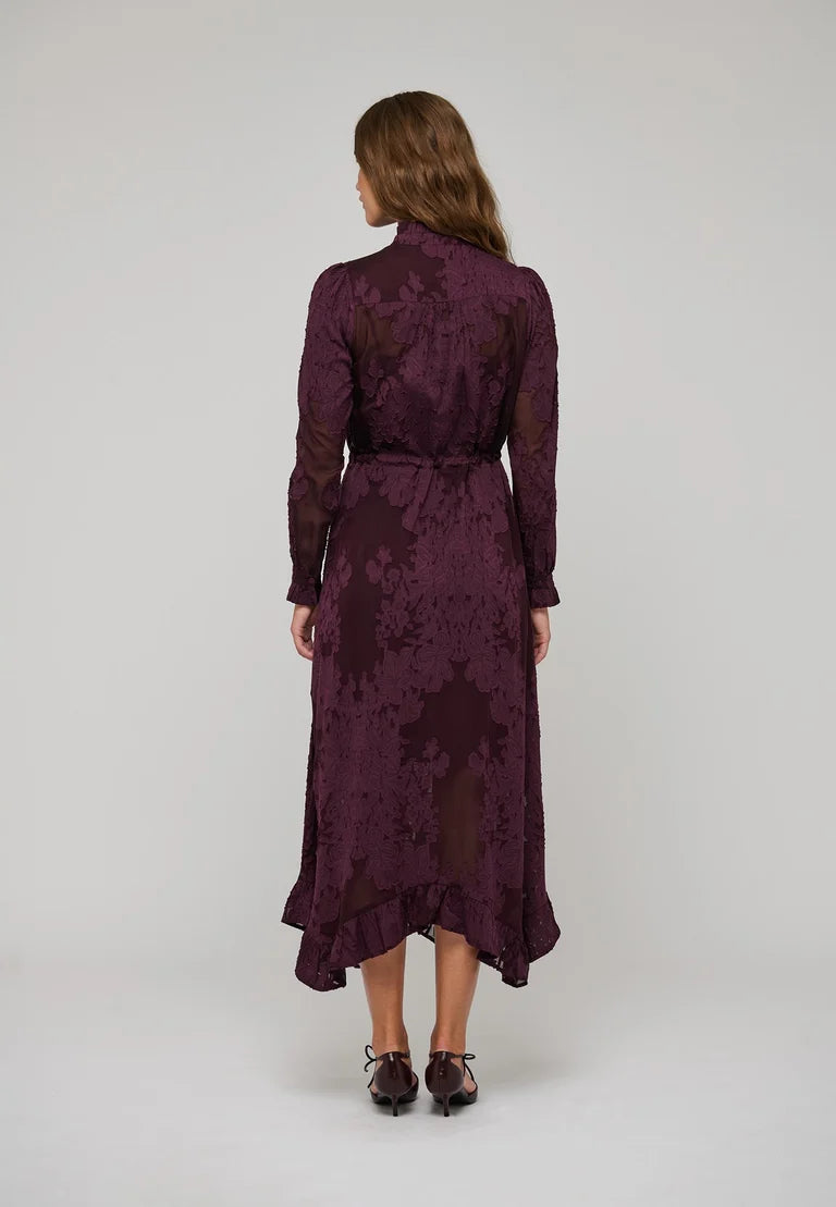 Dea Kudibal Lycia Flora Berry Wine Dress With Drawstring