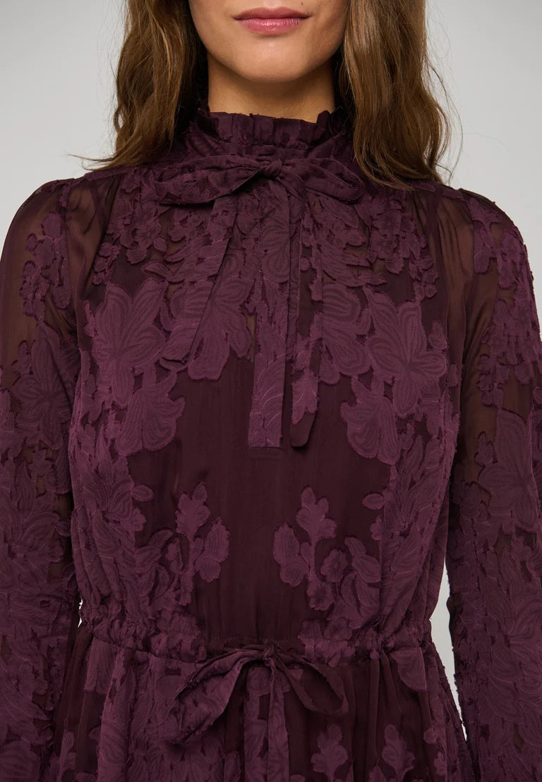 Dea Kudibal Lycia Flora Berry Wine Dress With Drawstring