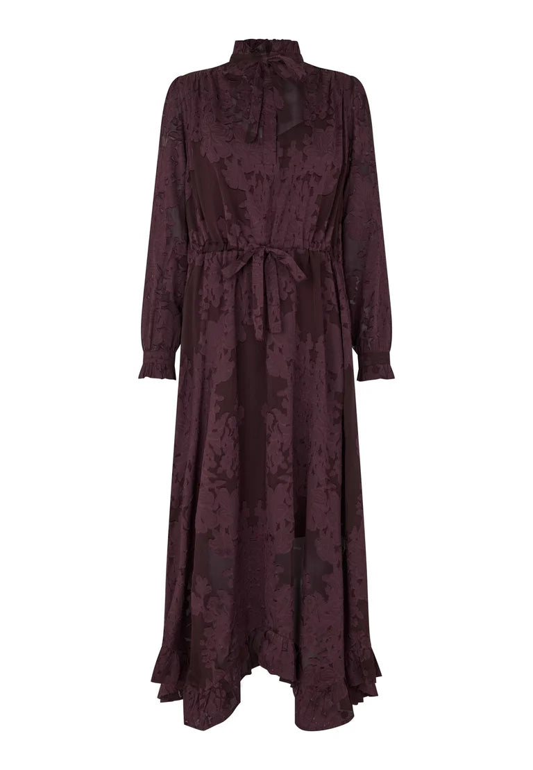 Dea Kudibal Lycia Flora Berry Wine Dress With Drawstring