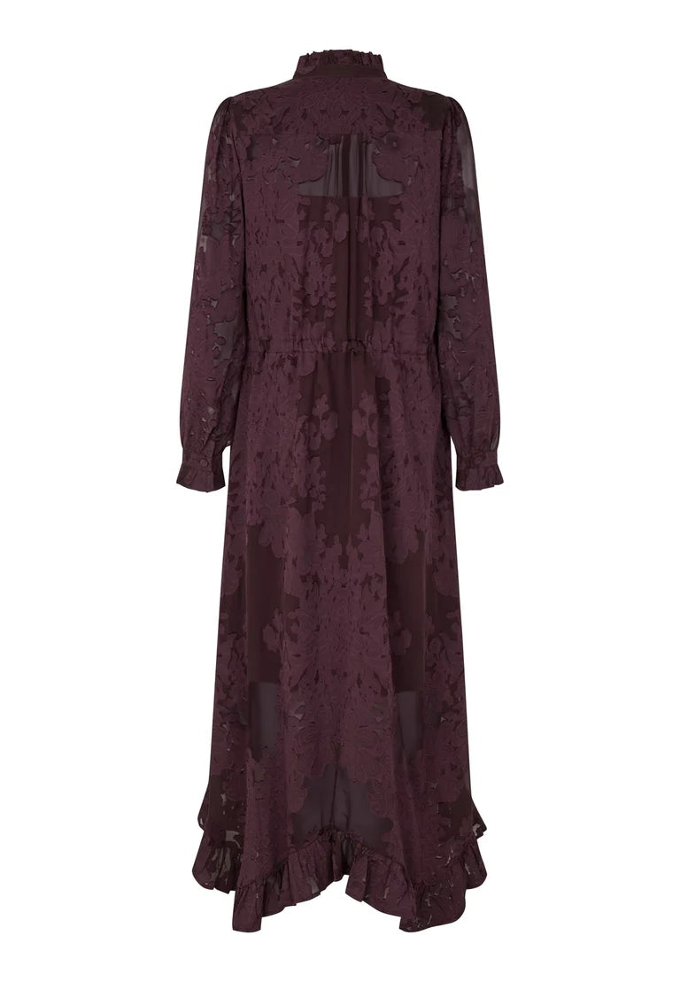 Dea Kudibal Lycia Flora Berry Wine Dress With Drawstring