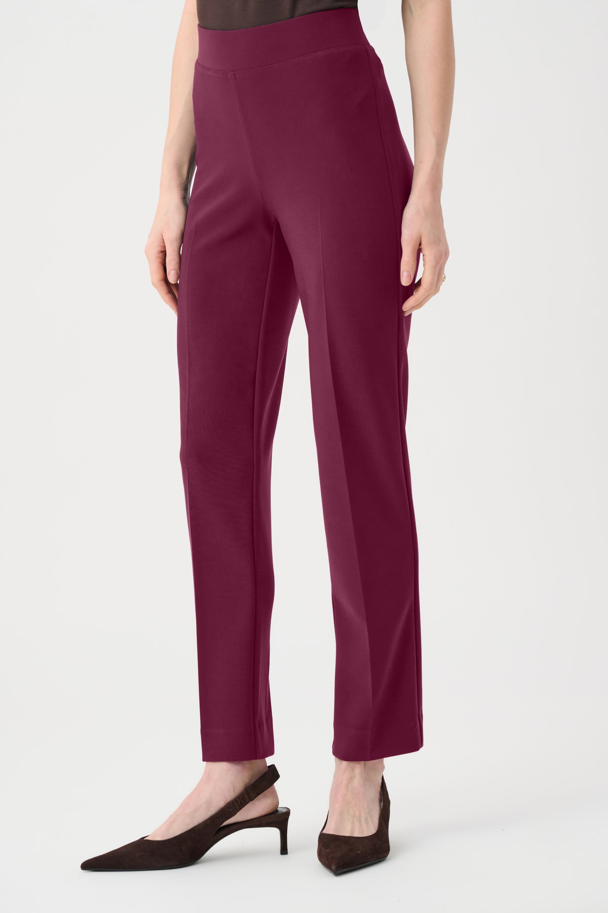 Joseph RibkoffBerry Burst Scuba Suede Flared Pull-On Pants