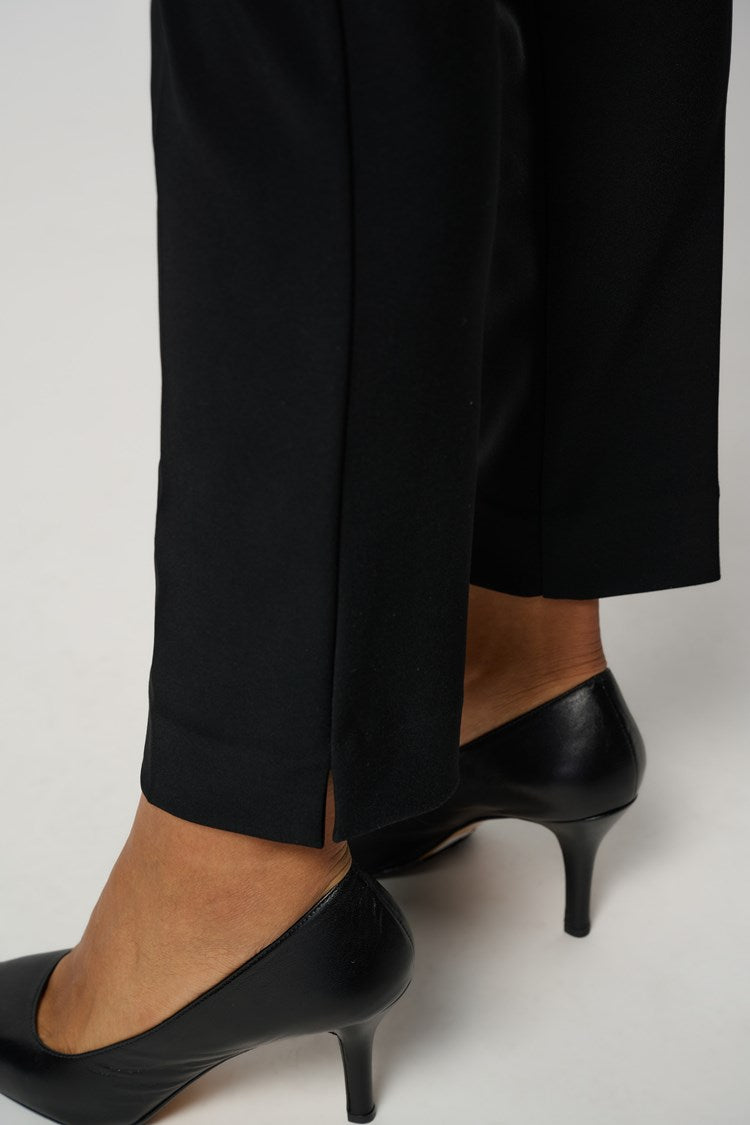 Essential Joseph Ribkoff Black Side Slit Detailed Trousers