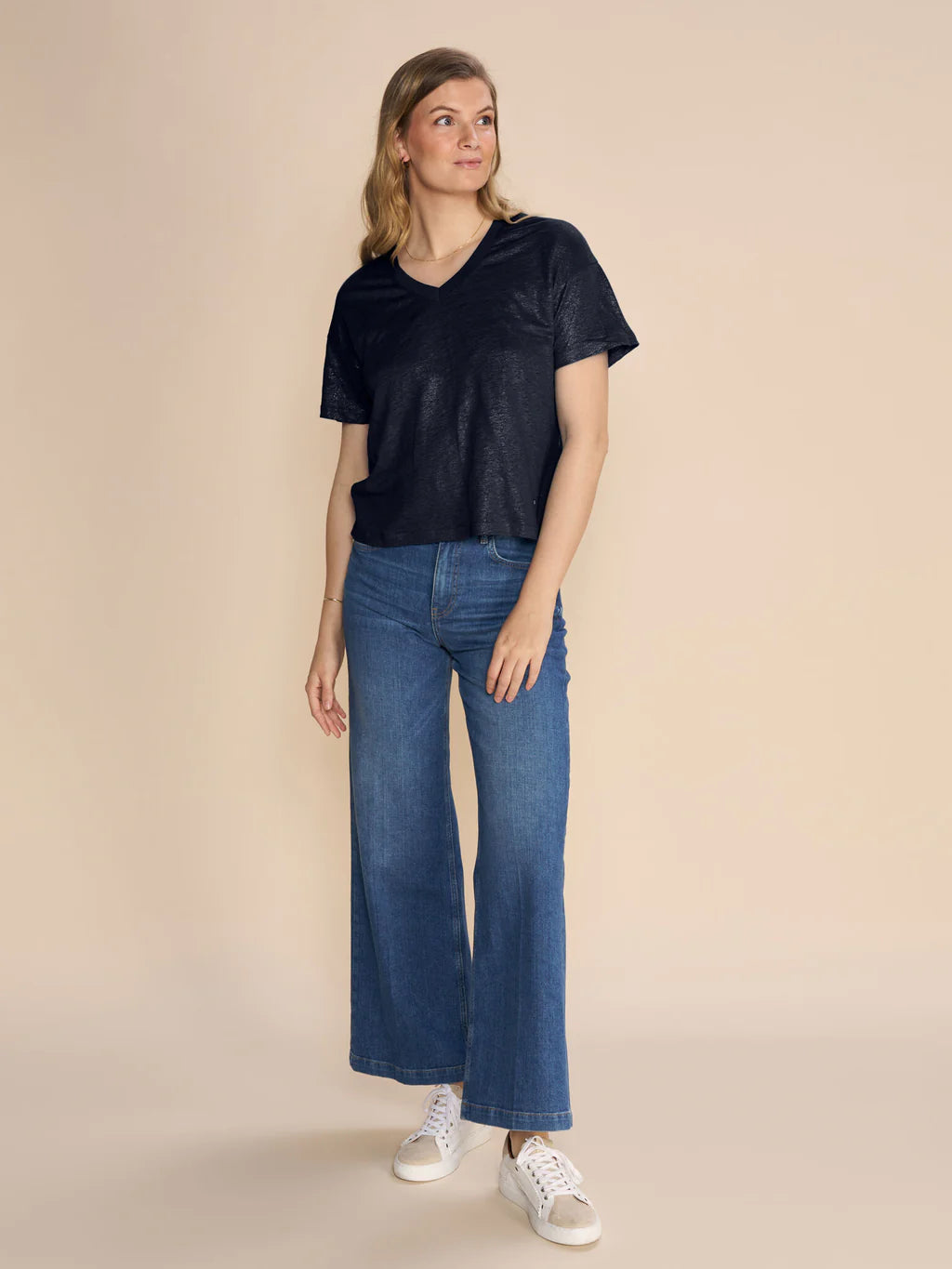 Mos Mosh Salute Navy Casa Foil Tank Top