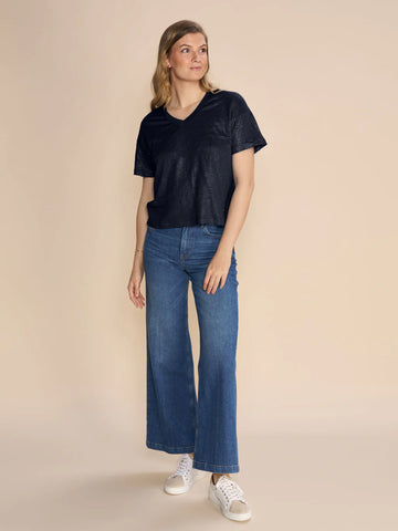 Mos Mosh Salute Navy Casa Foil Tank Top