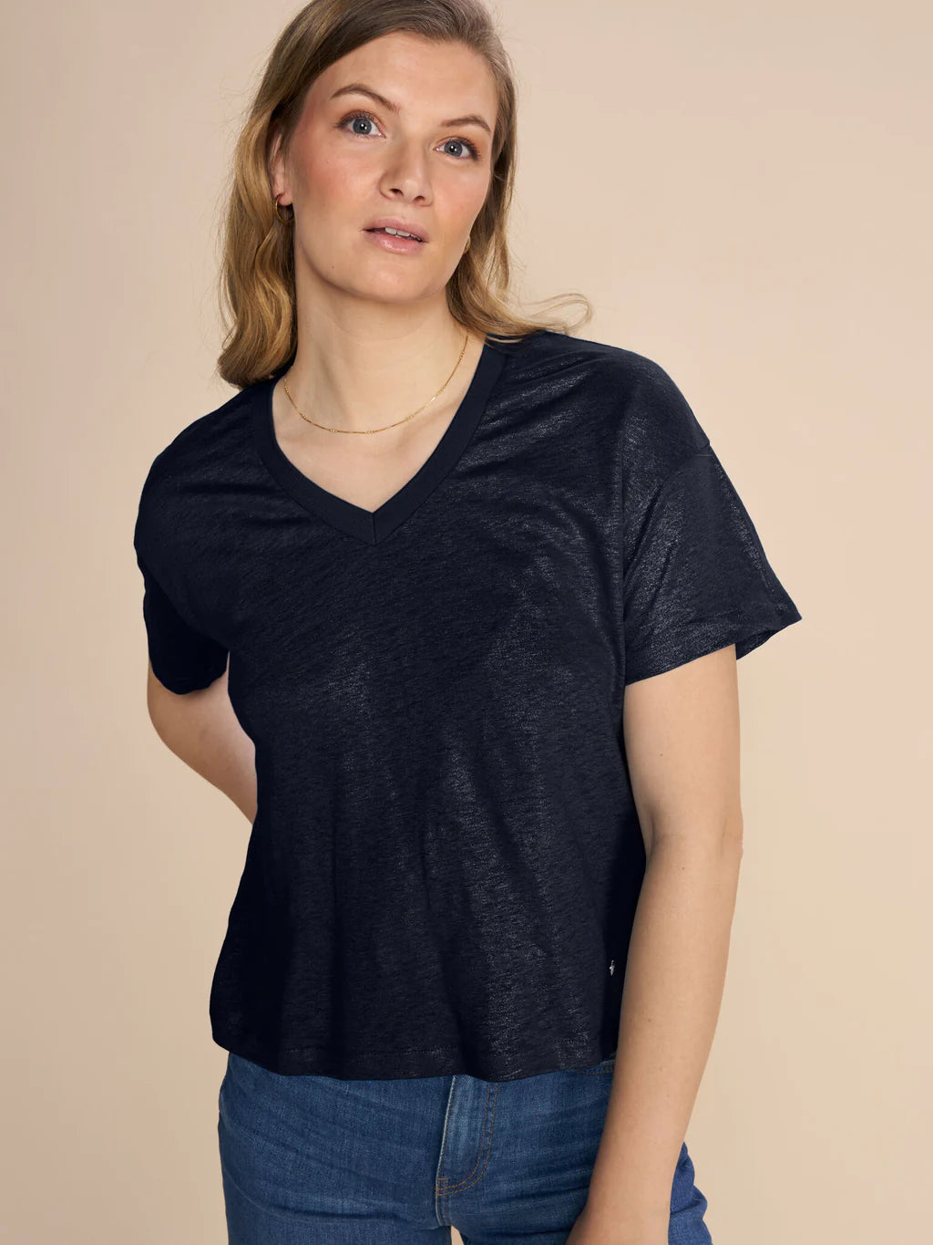 Mos Mosh Salute Navy Casa Foil Tank Top