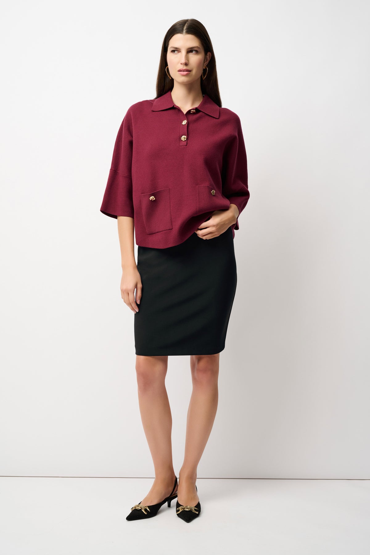 Joseph Ribkoff Black Classic Pencil Skirt