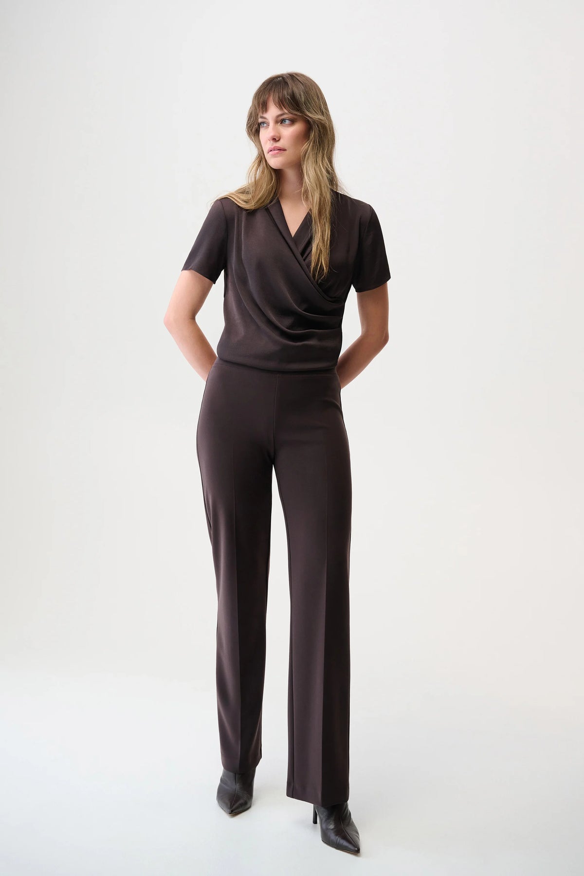 Joseph Ribkoff Mocha Classic Wide-Leg Pant