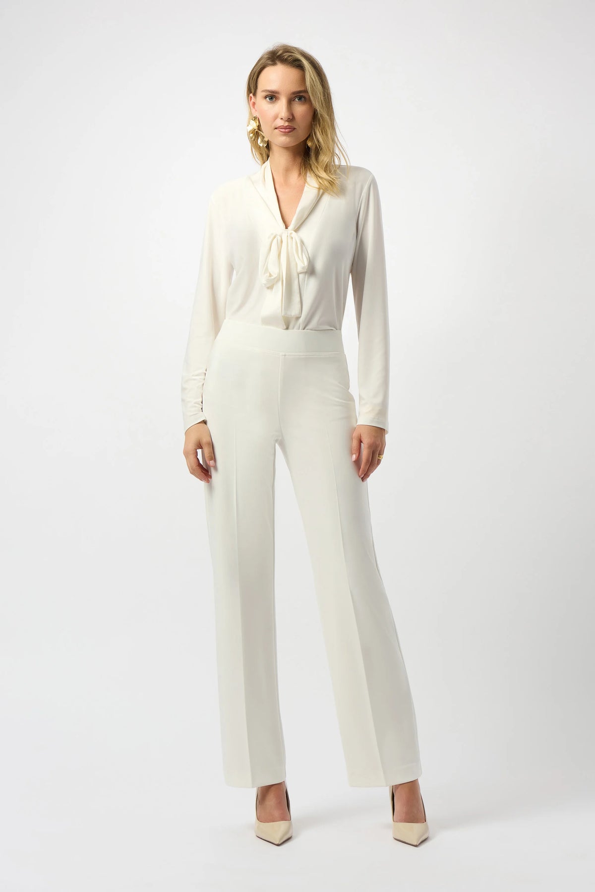 Joseph Ribkoff Winter White Classic Wide-Leg Pant