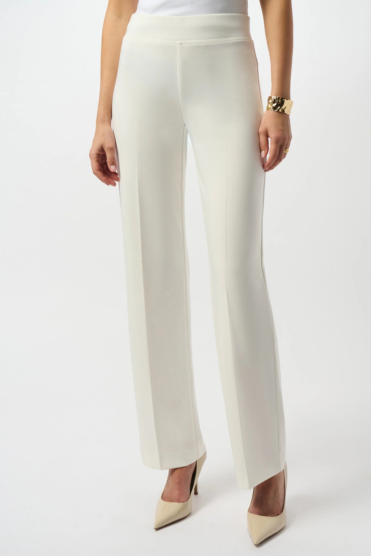 Joseph Ribkoff Winter White Classic Wide-Leg Pant