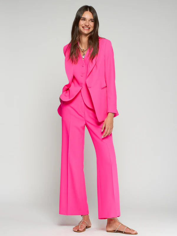 Vilagallo Neon Pink Crepe Blazer