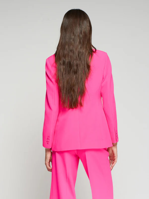 Vilagallo Neon Pink Crepe Blazer
