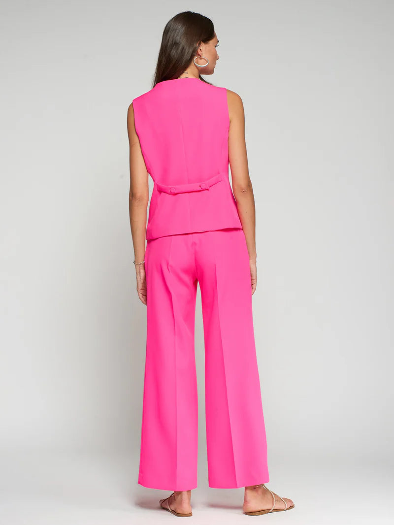 Vilagallo Neon Pink Crepe Trousers