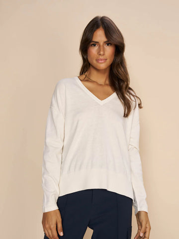 Mos Mosh Ecru Tani V Neck Knit