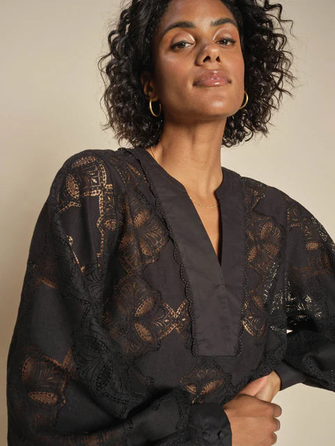 Mos Mosh Yen Black Lace Blouse