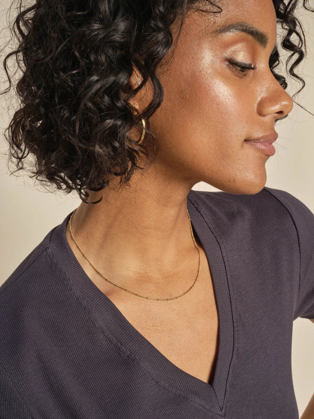 Mos Mosh Salute Navy Nicole V-SS Rib Tee