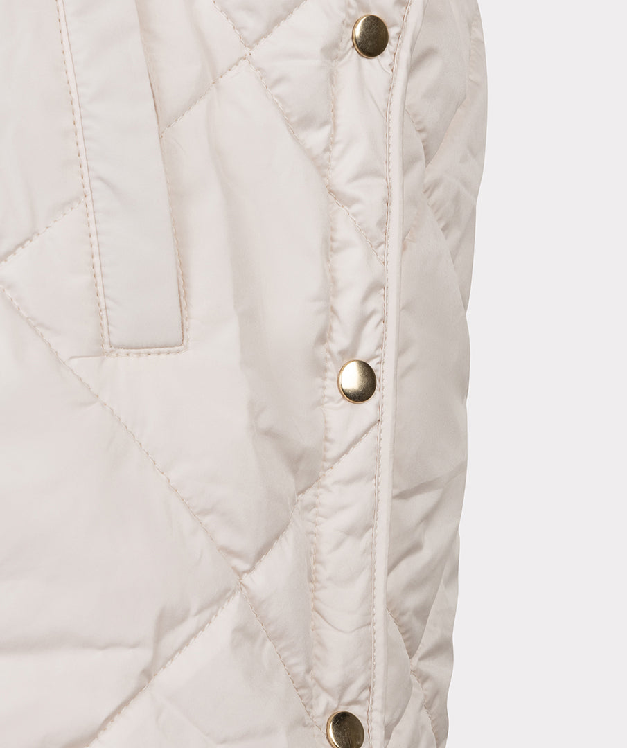 Esqualo Hooded Quilted Sand Jacket