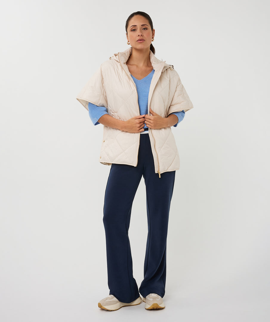 Esqualo Hooded Quilted Sand Jacket