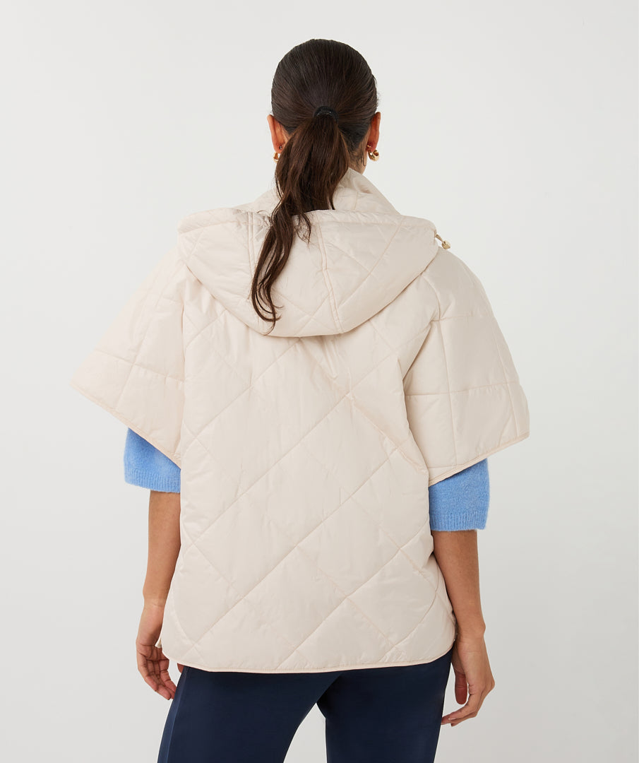 Esqualo Hooded Quilted Sand Jacket