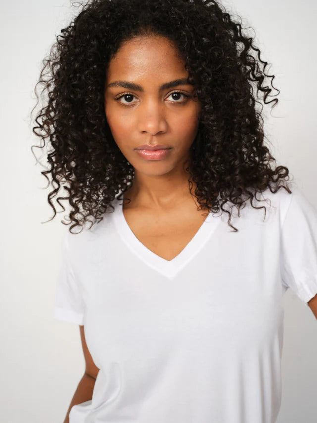 Mos Mosh White Dala V-SS Basic Tee