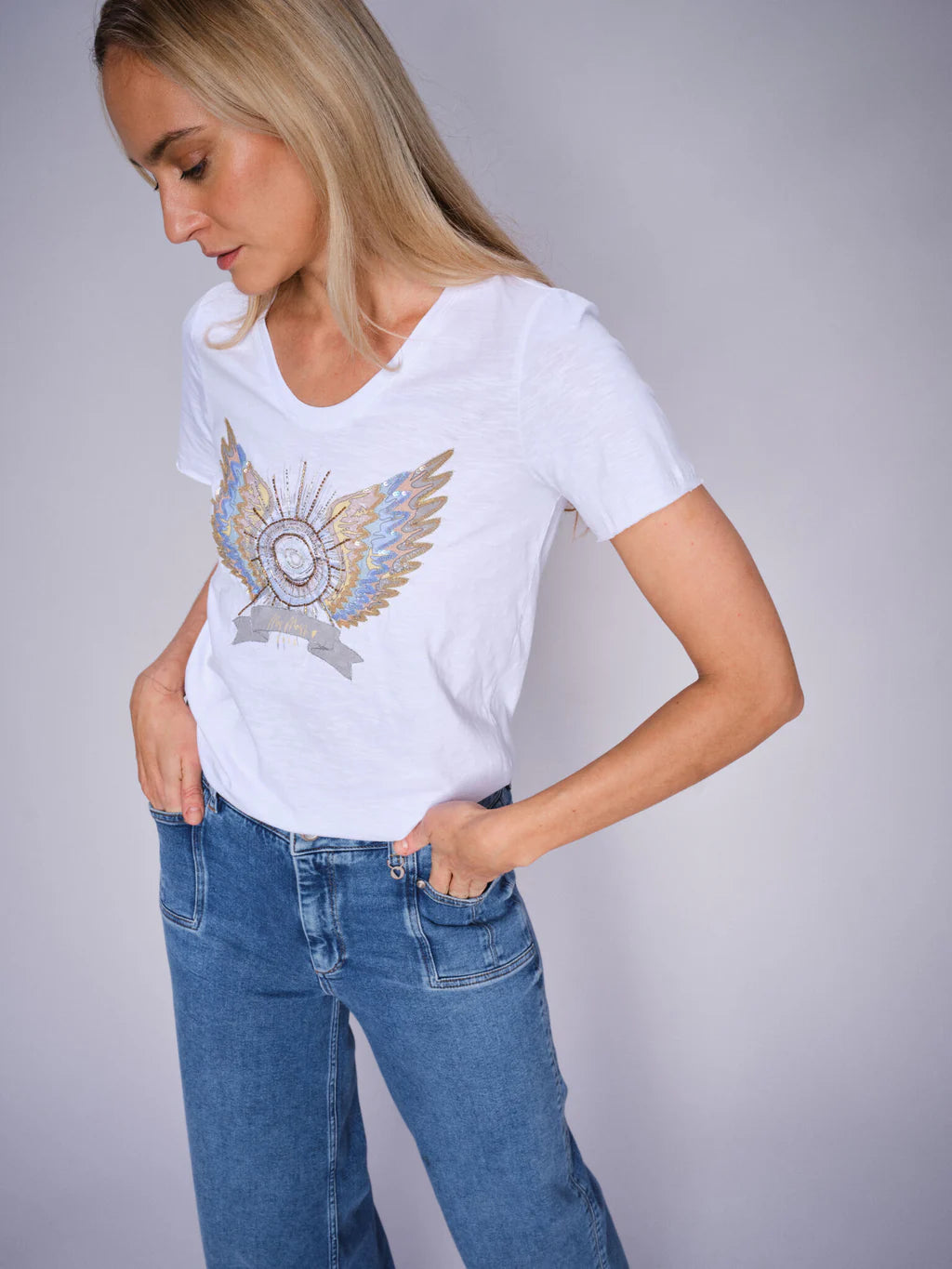 Mos Mosh White Gethi Deco Tee