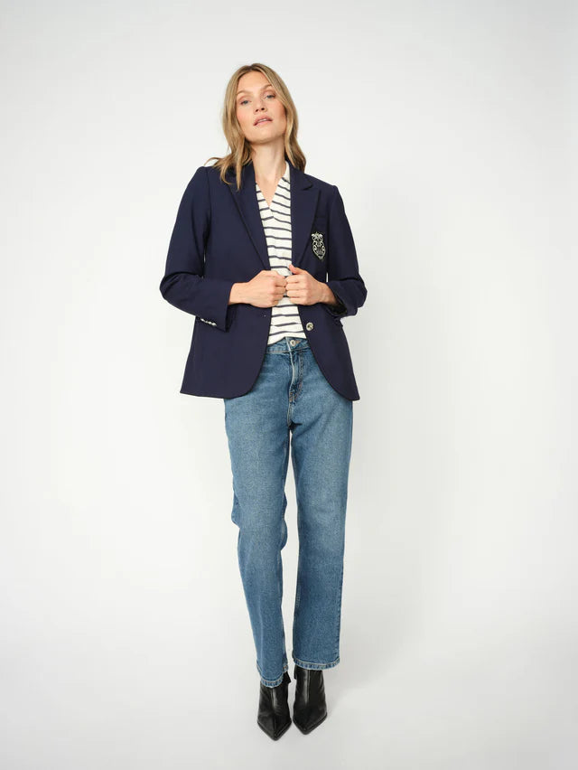 Mos Mosh Maritime Blue Marjurie Piet Blazer