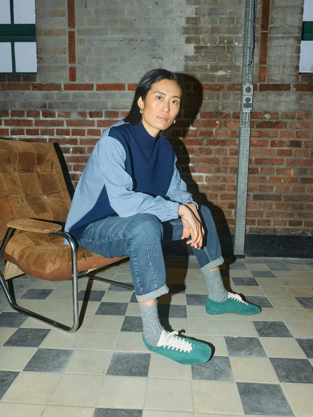 Mos Mosh Juella Maritime Blue Knitted Shirt Top