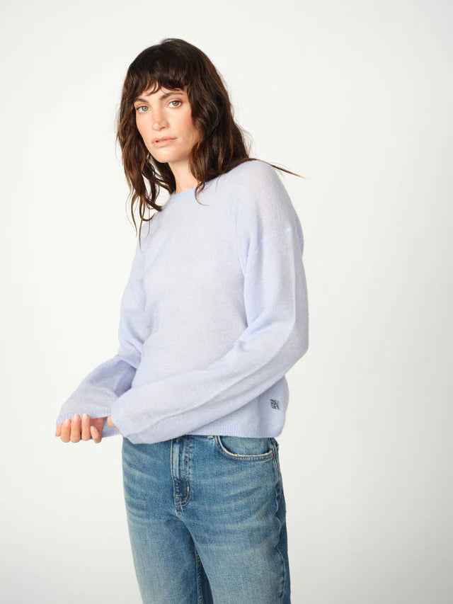 Mos Mosh Brunnera Blue Mape O-Neck Knit