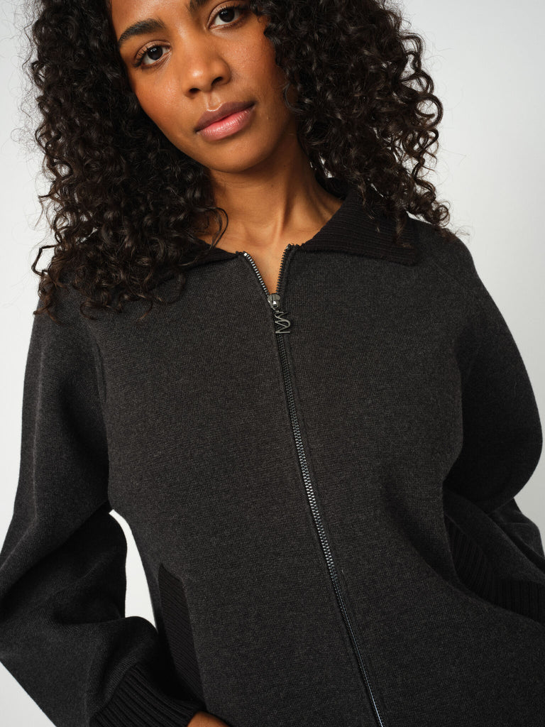 Mos Mosh Eliana Grey Wool Knitted Cardigan