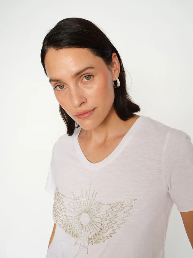 Mos Mosh White Gethi O-SS Glam Tee