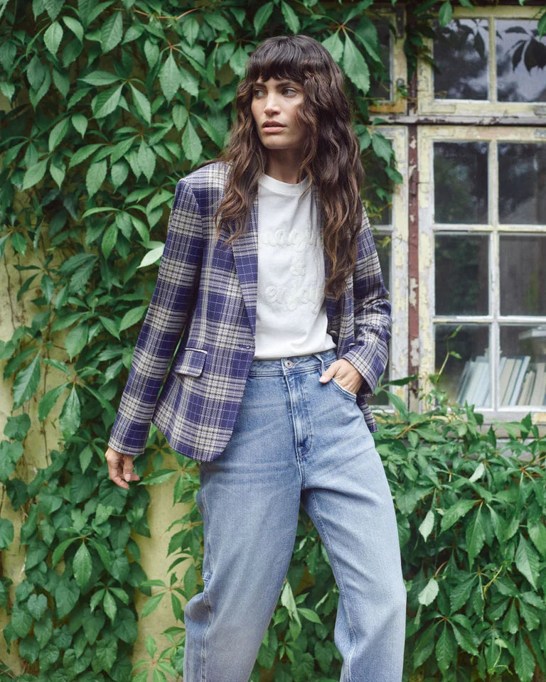 Mos Mosh Blake Chec Blazer - Crown Blue