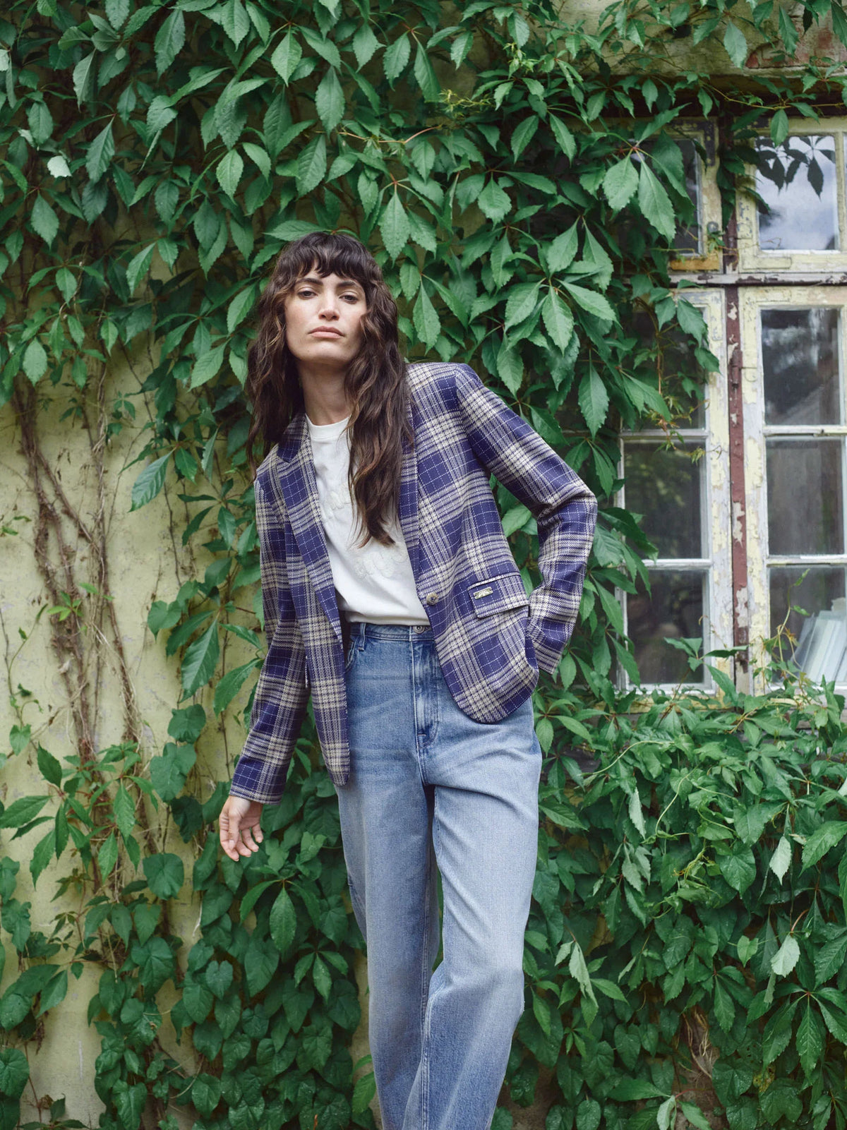 Mos Mosh Blake Chec Blazer - Crown Blue