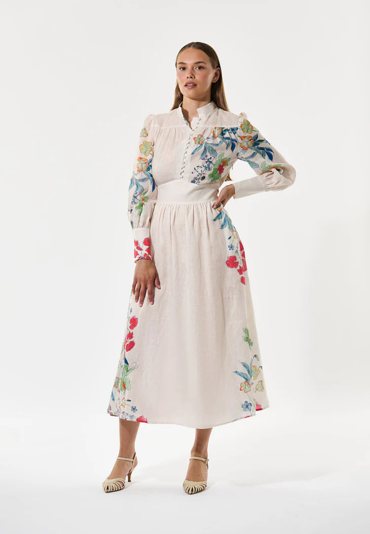 Dea Kudibal Alondra Floral Leche Dress With Waistband