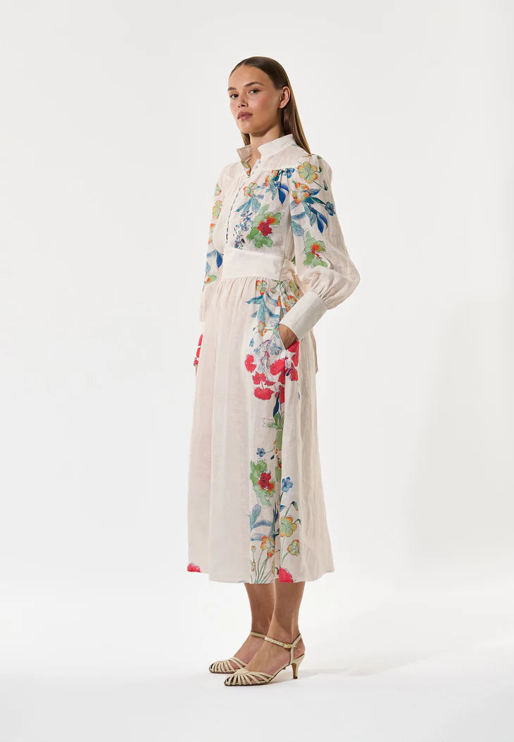 Dea Kudibal Alondra Floral Leche Dress With Waistband