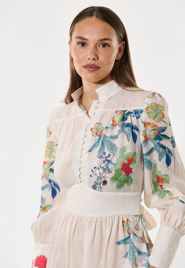 Dea Kudibal Alondra Floral Leche Dress With Waistband