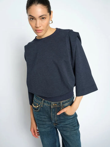Mos Mosh Salute Navy Mae O-3/4 Sleeve Sweatshirt