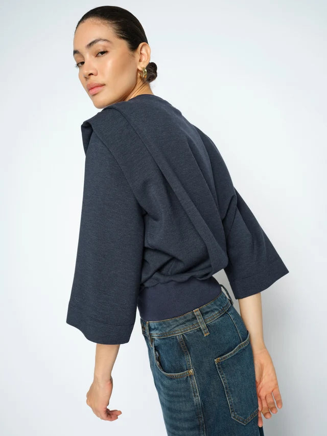 Mos Mosh Salute Navy Mae O-3/4 Sleeve Sweatshirt