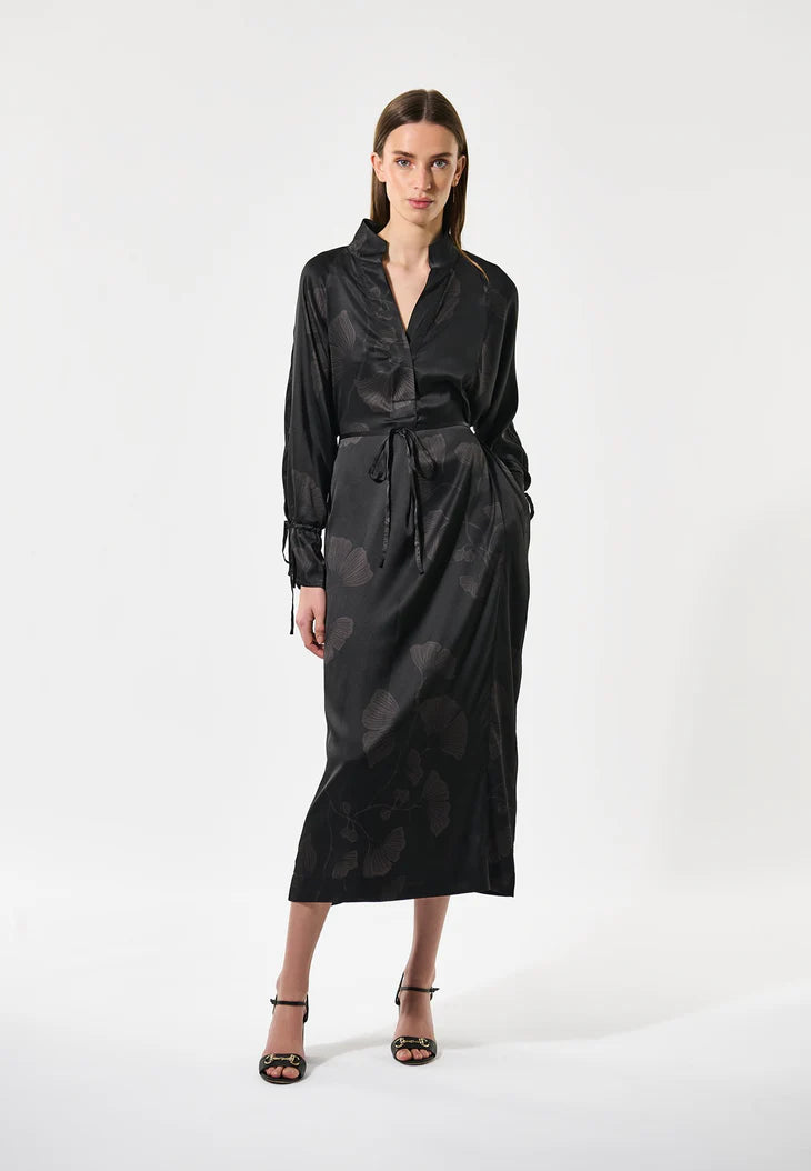 Dea Kudibal Geogina Yoku Grey Dress With Ties Detail &amp; Hidden Pockets