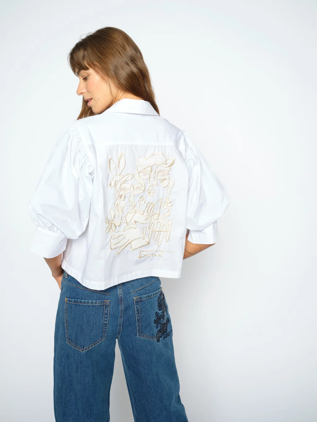 Mos Mosh White Adjao Bernat Emb Shirt