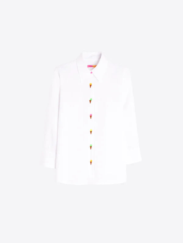 Vilagallo White Embroidered Ice Cream Shirt