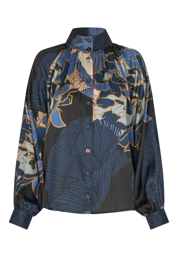 Dea Kudibal Nita Silk Alepidia Blue Blouse