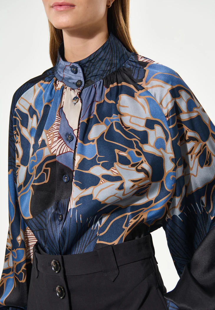Dea Kudibal Nita Silk Alepidia Blue Blouse
