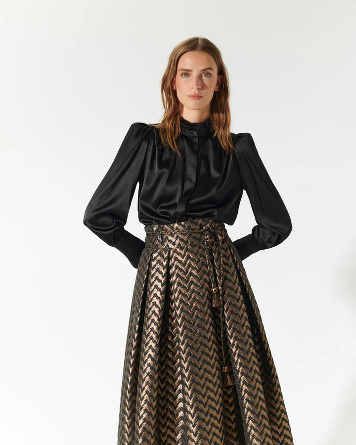 Dea Kudibal Black Roberta Silk Blouse