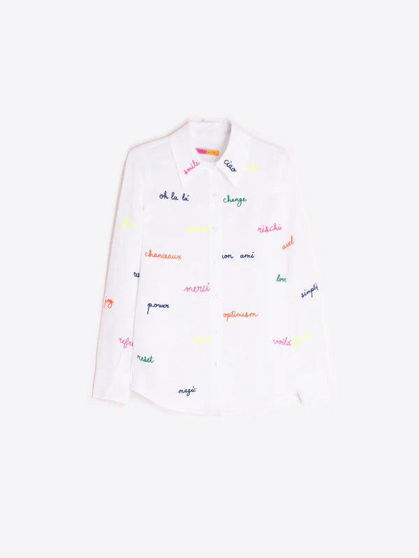 Vilagallo Embroidered Word Shirt
