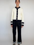 Vilagallo Navy/Cream Bicolour Cardigan