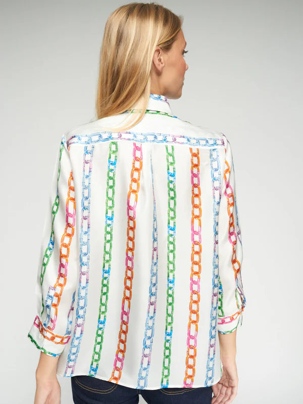 Vilagallo Multicolour Chain Print Shirt