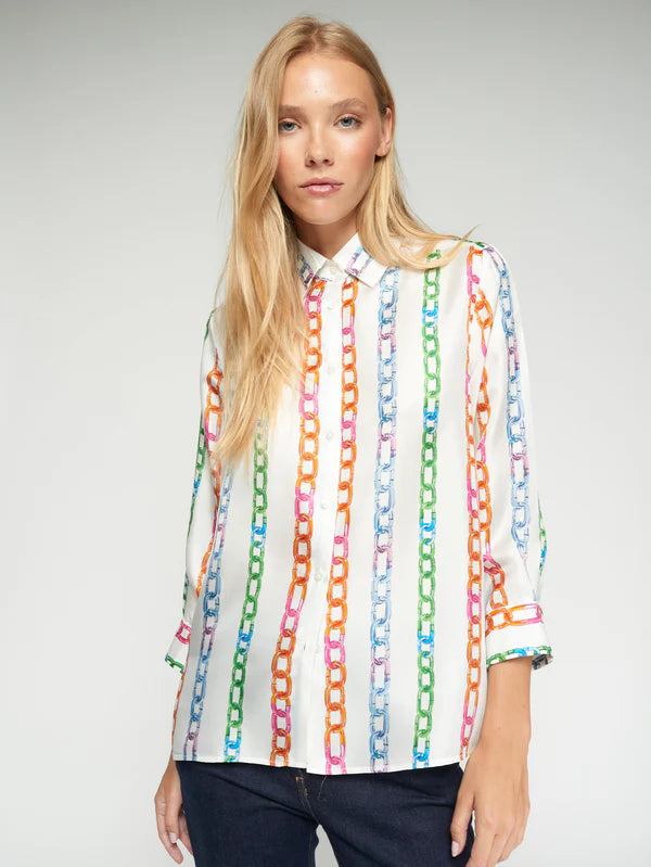 Vilagallo Multicolour Chain Print Shirt