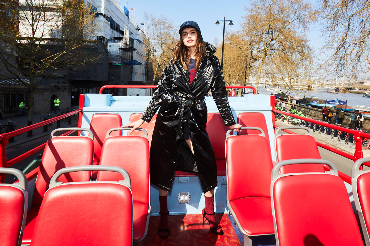 IMPREVU Mercurio Black Trench Coat