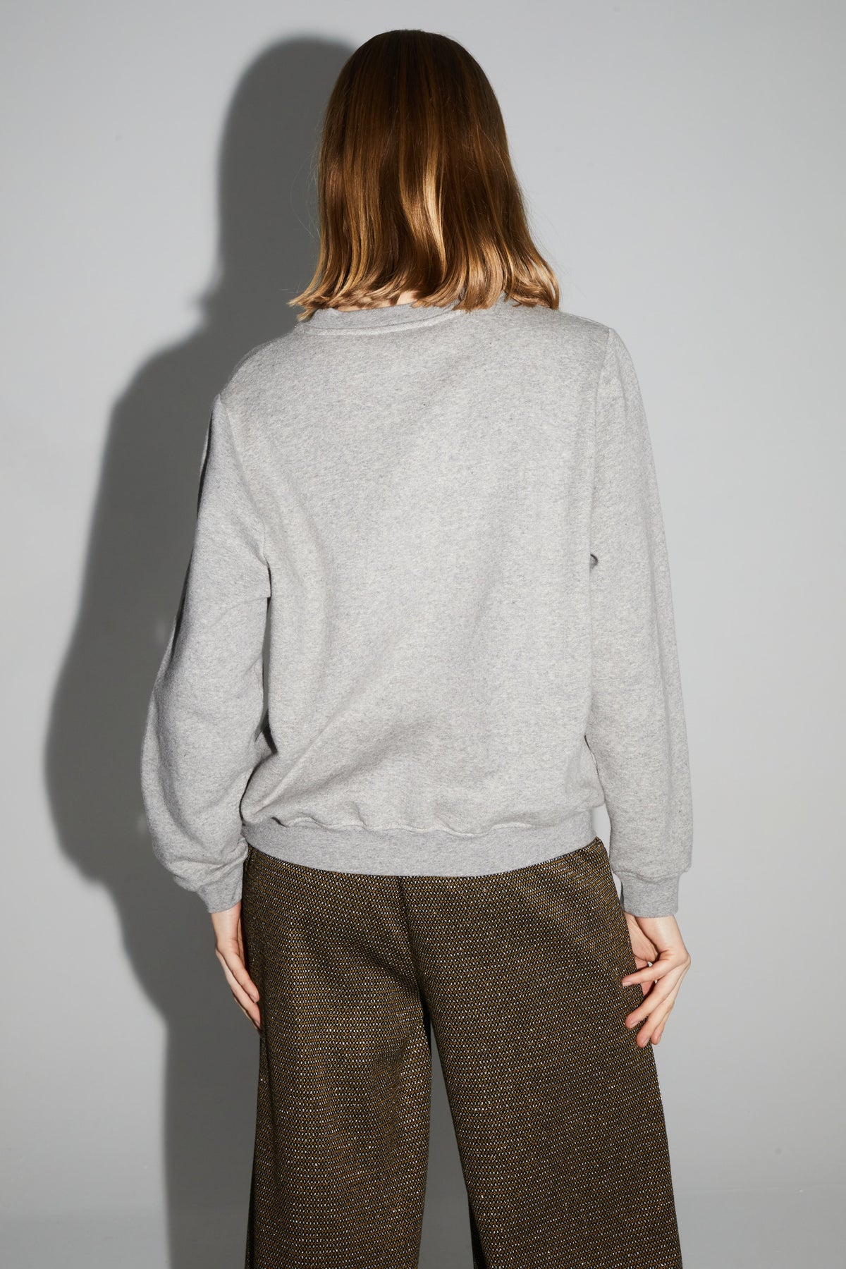 IMPREVU Grey Yellow Decorative Sweatshirt